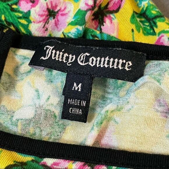 Juicy Couture Ombré Multicolor Crewneck Short Sleeve Floral Maxi Dress size M - Picture 8 of 14